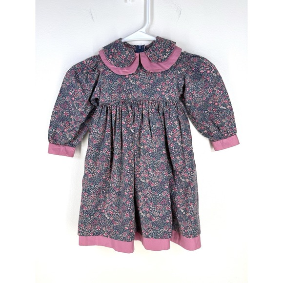 Other - Vintage Simi Toddler Girls Dress Size 2T Peter Pan Collar Ditzy Floral Lined